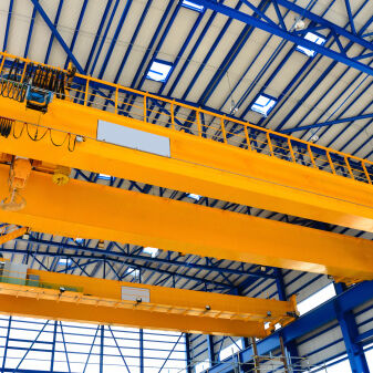 Overhead crane in factory
